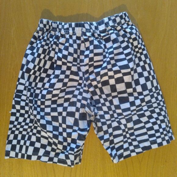 Vintage 90s Fizzical Psychedelic Checkers Spandex Workout Shorts Athletic - Picture 2 of 4